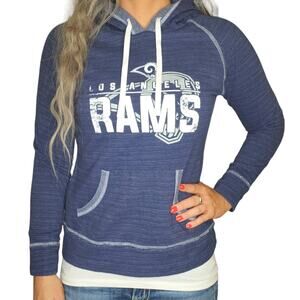 Los Angeles Rams Sweatshirt Womens Small NFL Football Blue White Hoodie Hooded
